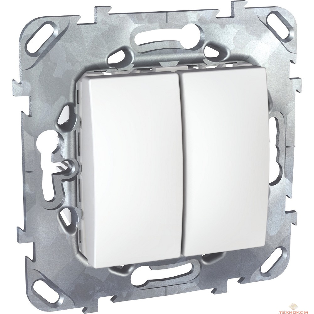 Schneider-electric MGU5.211.18ZD UNICA ВЫКЛЮЧАТЕЛЬ 2-клавишный, сх. 5, БЕЛЫЙ