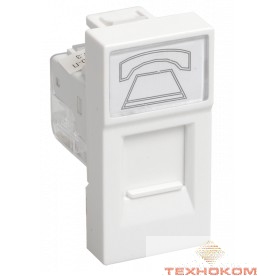 Iek (CKK-40D-RT1-K01) РКФ-10-00-П Розетка телефонная RJ-11 кат.3 (на 1 модуль) ПРАЙМЕР белая
