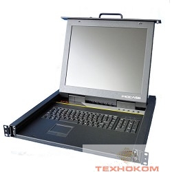ProCase E1716 Консоль однорельсовая , КВМ 16 порт, LCD 17'', single rail console KVM 16 port, LCD D-Sub, USB, разрешение 1280*1024, 16 кабелей