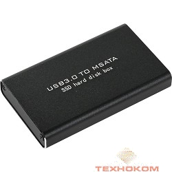 ORIENT 3501U3 Внешний контейнер, USB 3.0 для SSD mSATA 6Gb/s (ASM1153E), алюминий, черный цвет