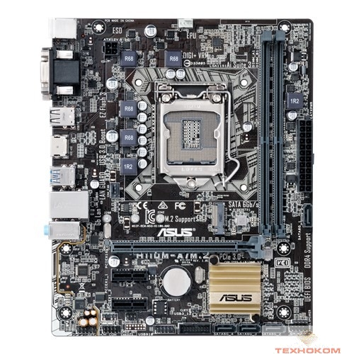 ASUS H110M-A/M.2/CSM  RTL {Socket 1151, iH110, 2*DDR4, PCI-E, SATA 6Gb/s, ALC887 8ch, M.2, GLAN, USB3.0, D-SUB + DVI-D + HDMI, mATX}
