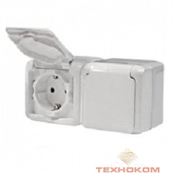 Legrand 782323 Розетка двойная с заземлением без шторок IP44 Quteo (Белый)