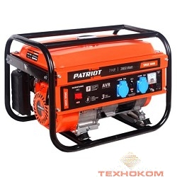 Генератор бензиновый PATRIOT Max Power SRGE 3500 [474103145] {Двигатель: 4т, OHV, АИ-92, 210 сс, 7.0 л.с; Мощность ном/макс: 2.5/2.8 кВт; Объём бака: 15 л; Розетки: 2 евро 16А; Вес: 39 кг;}