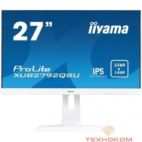 IIYAMA 27" XUB2792QSU-W1 белый {IPS LED 2560x1440 5ms 16:9 350cd 178гр/178гр DVI HDMI DisplayPort}