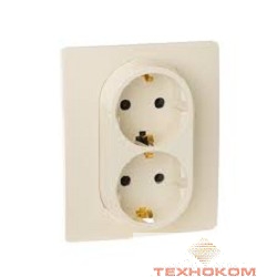 Legrand 672323 Розетка 2 x 2К+З - немецкий стандарт - 16 А - 250 В~ - Etika - слоновая кость