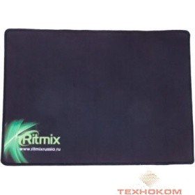 RITMIX MPD-055 Gaming Black {335*260*3 mm, игровая поверхность (Ковер для мыши), нескользящая основа из натурального каучука, тканевая поверхность, простроченные края}