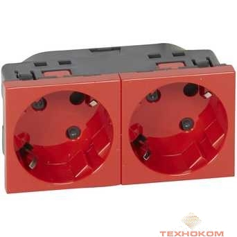 Legrand 077281 Розетка 2 x 2К+3 под углом 45° - Программа Mosaic - с механической блокировкой