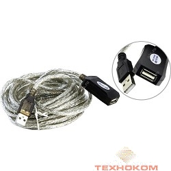 Aopen/Qust Кабель-адаптер USB2.0-repeater, удлинительный активный Af> 5м (ACU823-5M) [6938510851314]