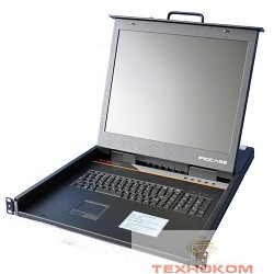 ProCase E1916 Консоль однорельсовая , КВМ 16 порт, LCD 19'', single rail console KVM 16 port, LCD D-Sub, USB, разрешение 1280*1024, 16 кабелей