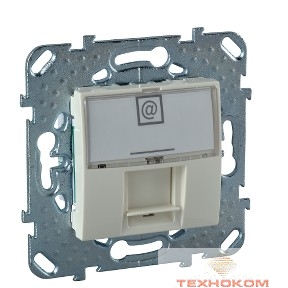 Schneider-electric MGU5.421.25ZD UNICA РОЗЕТКА компьют., RJ45, одиночная, с полем для надписи, кат. 5е, БЕЖЕВЫЙ