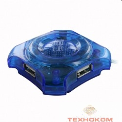 CBR  CH-127 USB-концентратор , 4 порта, USB 2.0, голуб.