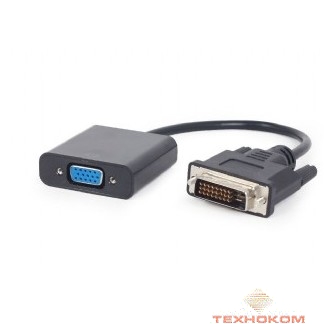 Cablexpert Переходник DVI-D-VGA Digital , 25M/15F, длина кабеля 0,2м, черный, пакет (A-DVID-VGAF-01)