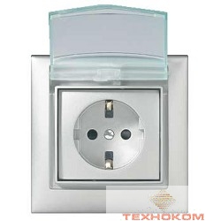 Legrand 774220 Розетка Valena влагозащищенная IP44 с заземлением с крышкой и защитными шторками (белая)