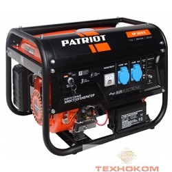 Генератор бензиновый PATRIOT  GP 3510E [474101540] {Двигатель: 4т, OHV, АИ-92, 210 сс, 7.0 л.с; Мощность ном/макс: 2.5/2.8 кВт; Объём бака: 15 л;Розетки: 2 евро 16А;  Вес: 45 кг;}