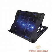 CROWN  Подставка для ноутбука CMLS-940 (Black) 15,6", 2*Fan,blue light,2*USB