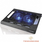 CROWN  Подставка для ноутбука CMLS-937 (Black) 15,6", 2*Fan,blue light